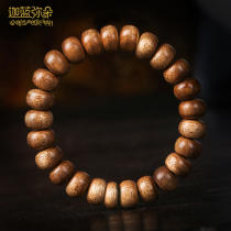 Collected old material Kalimantan agarwood bracelet men 12mm green gold south red beeswax accessories Buddha beads female bracelet