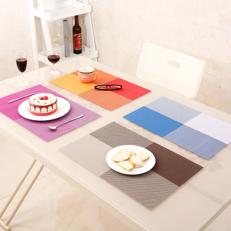 Rectangular Home PVC Thermal Insulation Mat Dining Room Café Non-slip Anti-Burn West Dining Table Mat Cups Cushion Bowl Tray Cushion