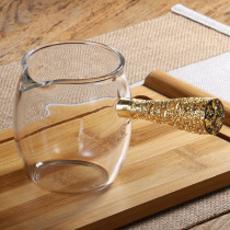 Thickened glass side handle Fair cup heat-resistant male cup tea separator Large tea sea tea cup Kung Fu tea set