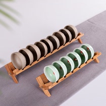 Bamboo storage tea cup rack Drying cup rack Kung Fu tea set Tea ceremony Teacup rack Teacup placement rack Tea tray accessories