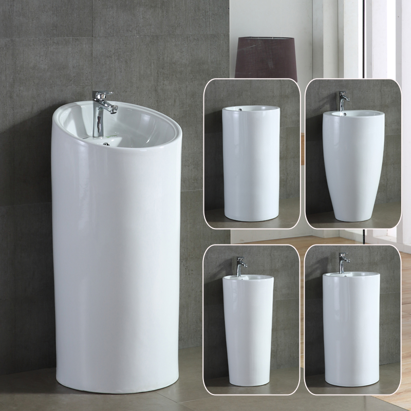 Square round prismatic multi-style even body two-piece column basin small space washbasin integrated ceramic washbasin