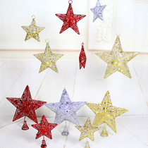 New Year Opening Decorations Iron Art Sparkling Pink Pentagonal Tree Top Stars Solid Star Lampshades Window Beauty Chen Roof Ceiling