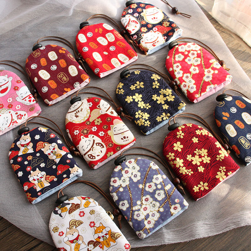 Manual Cloth Art Pull-out Creative Key Bag Lady Small Mini Card Bag Two-in-one Car Key Protective Sleeve