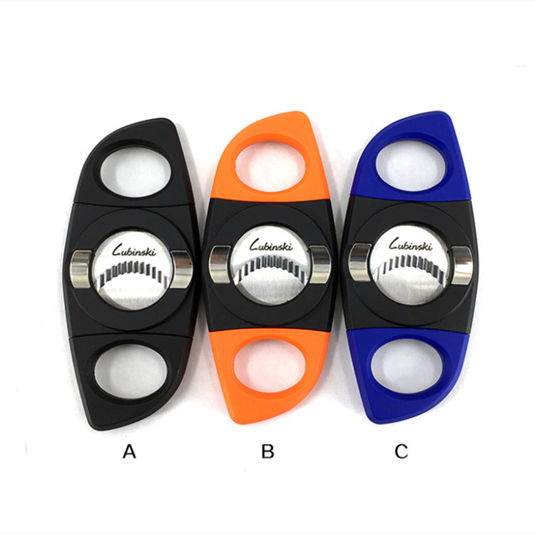 LUBINSKI cigar scissors portable large-caliber domineering serrated cigar holder personality special-shaped bright surface sharp blade