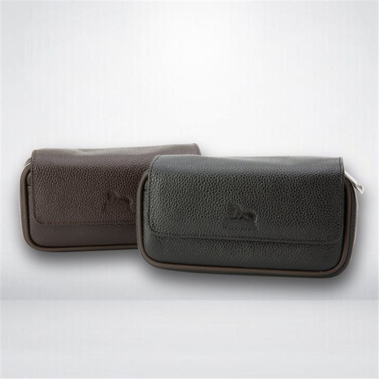 Rubinski LUBINSKI genuine leather bicolor black brown portable multifunctional double bucket A-15 tobacco bucket bag