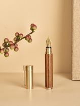 Brass sandalwood pen German nib mini portable portable office small water pen practice custom collection