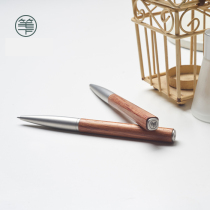 Huanghuali pen solid wood signature pen rotating telescopic refill men and women Office business meeting note pen