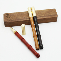 Xmtying bamboo pen mahogany Brass pen student gel pen signature pen custom