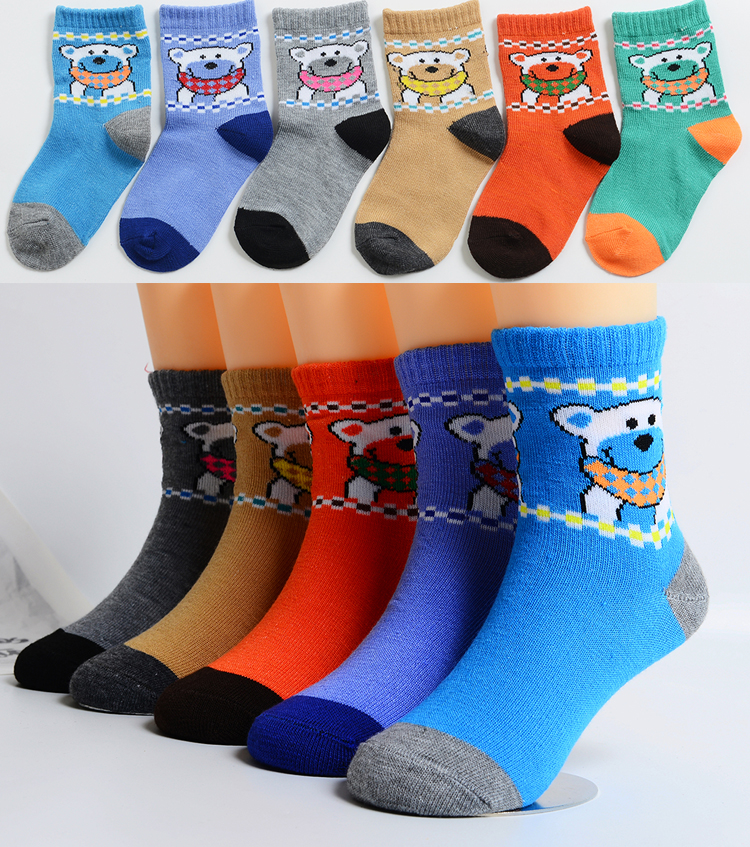Vớ trẻ em cotton mô hình mùa xuân và mùa thu trong ống vớ cho bé trai và bé gái 3-5-8-12 tuổi 10 đôi trong vớ trẻ em lớn vớ dày lông cừu thu đông cho bé