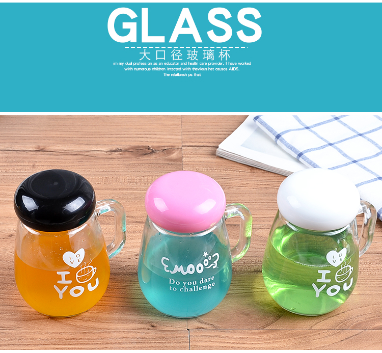 Thủy tinh chịu nhiệt xách tay tea cup creative belt xử lý văn phòng cup với nắp với lọc trà