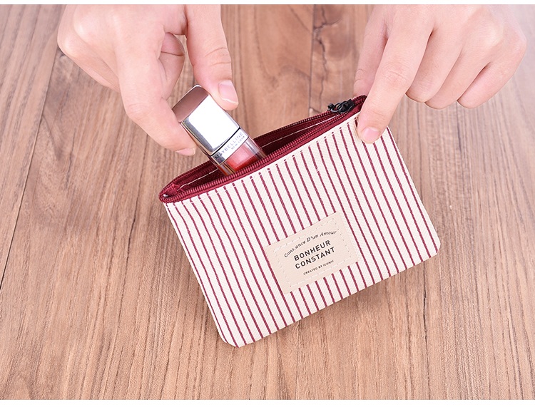 Sáng tạo ví nhỏ nữ mini canvas nghệ thuật nhỏ sinh viên tươi xu túi túi dây kéo dài và ngắn túi lưu trữ ngắn ví nam lv