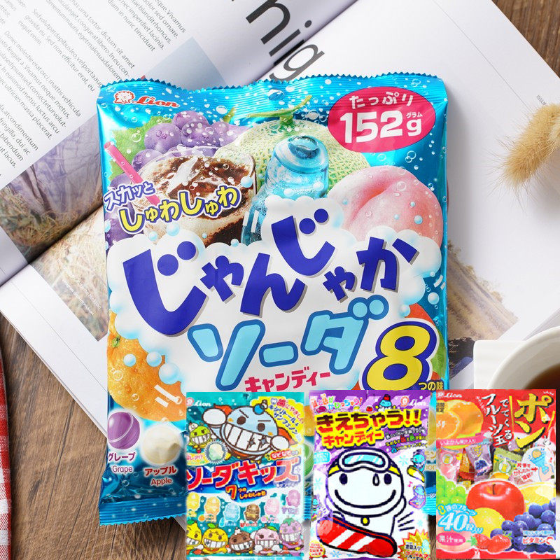 Japan imported snacks lion king lion lion fruit tooth protection carbohydrate candy cola soda 8 flavors assorted children