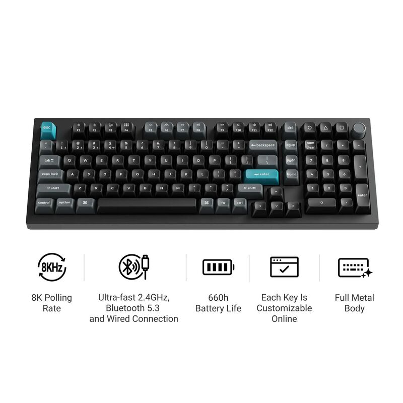 Keychron Q5 Ultra Three-Mode Bluetooth 8K Wireless Mechanical Keyboard Customized Gasket Aluminum Block Keychron Q5 Ultra Three-Mode Bluetooth 8K Wireless Mechanical Keyboard Customized Gasket Aluminum Block