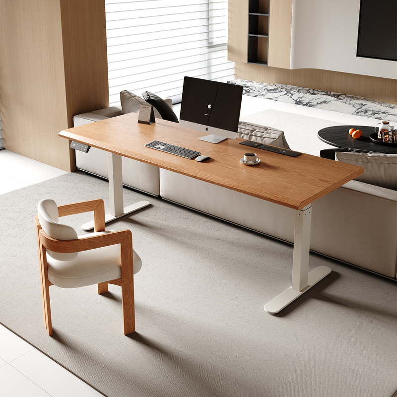 North American Ash Wood Electric Lift Table Computer Desk Home Solid Wood Desk Study Desk Office Desk Smart Gaming Desk