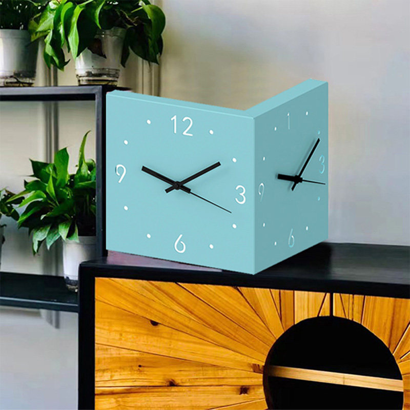 Wall clock Nordic personality creative double-sided corner home fashion living room mute clock modern minimalist net red clock