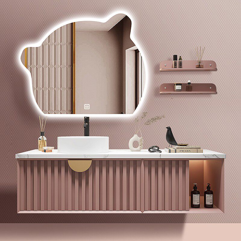 Modern Minimalist Rock Board Bath Room Cabinet Terrace Basin Wash Washstand Washbasin Cabinet Combination Smart Bath Cabinet Customisation