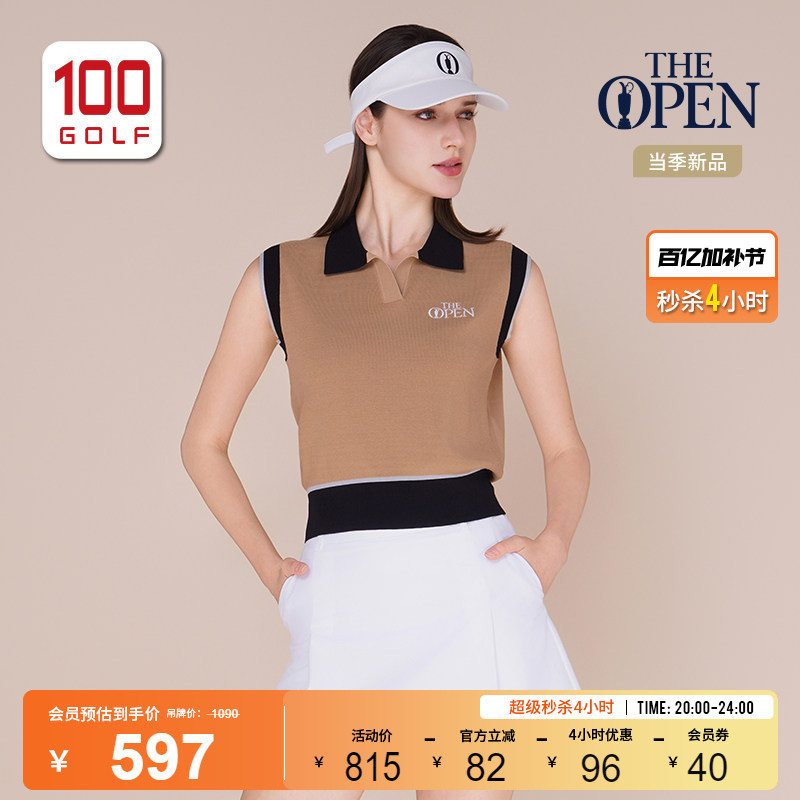 Theopen British Open Golf Women's Sleeveless T-Shirt Summer Breathable Fashion Simple Lapel Polo Shirt