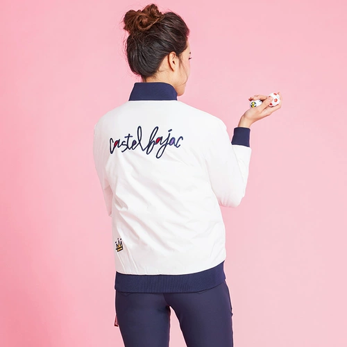 Castelbajac (C) одежда для гольфа женская куртка зимняя арт -печать мода Down Doun