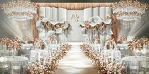Champagne white modern simple hipster beautiful ins wedding renderings scheme design psd source file