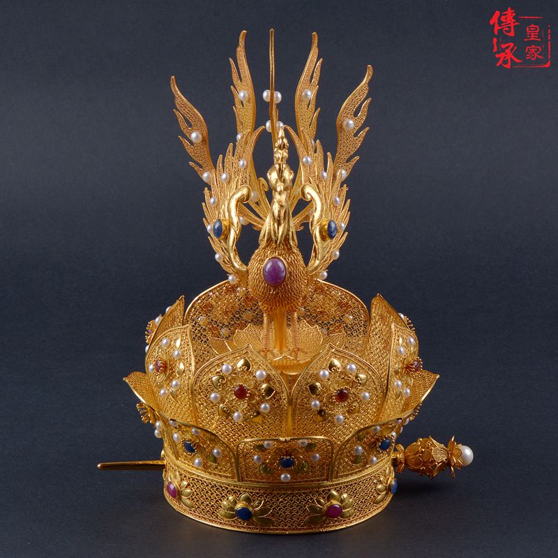 Lianhua Sheng's Tang Dynasty Lotus Tai Guan Guan Royal Original Design New head Crown Feng Guan Tang Feng Hanfu Headwear
