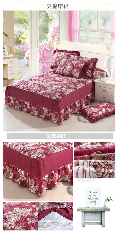 doanh nghiệp bông bedspread bông giường váy Hàn Quốc dày bông và bông loại khăn trải giường váy giường bảo vệ mùa thu và mùa đông nắp trượt - Váy Petti