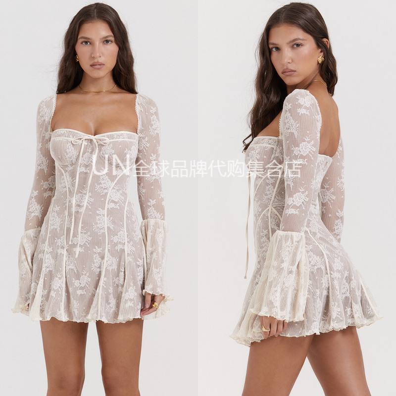 Clearance Genuine House of Cb Dress 23 Early Autumn New Lace Print Tie-Up Sexy Bodycon Dress Clearance Genuine House of Cb Dress 23 Early Autumn New Lace Print Tie-Up Sexy Bodycon Dress