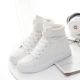 Giày vải mới 2018 nữ ulzzang Hàn Quốc phiên bản cao cấp PU bề mặt đế bằng phẳng giày đế bằng màu trắng