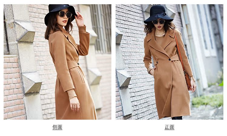 Jiao Đinh áo len nữ dài phần phiên bản Hàn Quốc 2018 mới áo len hai dây thắt lưng nữ mùa thu đông vest dạ nữ