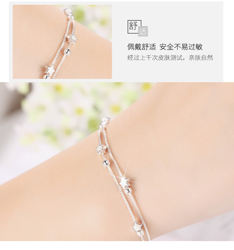 Sterling bạc mười hai chòm sao sao vòng đeo tay nữ Hàn Quốc phiên bản của cặp vợ chồng sinh nhật đơn giản đồ trang sức cá tính sen bạn gái món quà