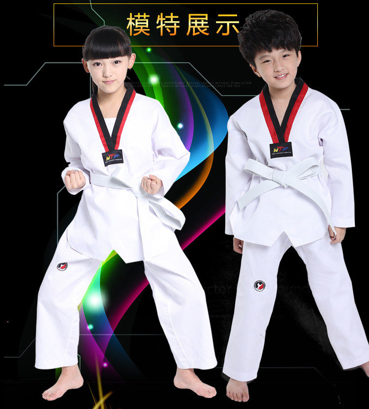 Children's taekwondo clothing training clothing boys and girls adult cotton professional taekwondo clothing training clothing spring, autumn and summer