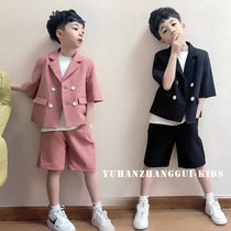 South Korean boy suit suit handsome short sleeve baby casual boy small suit gown childrens suit three sets