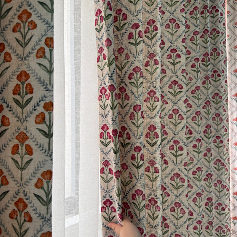 American Retro Pastoral Style Cotton and Linen Eco-Friendly Printed Curtains, No-Drill Blocking Curtains, High-End Half Curtains, Short Curtains, Partition Curtains American Retro Pastoral Style Cotton and Linen Eco-Friendly Printed Curtains, No-Drill Blocking Curtains, High-End Half Curtains, Short Curtains, Partition Curtains