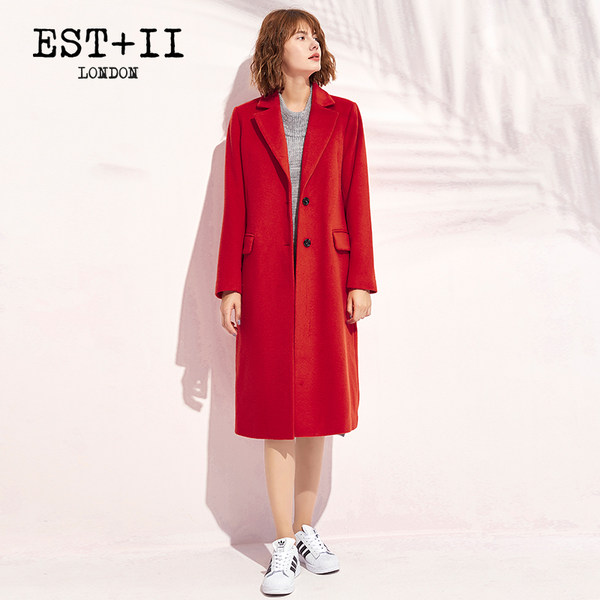 EST＋II 艺诗 女式中长款羊毛呢大衣 天猫优惠券折后￥259包邮（￥459-200）3色可选