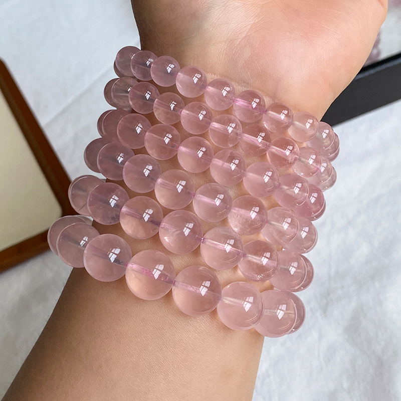 Natural Pink Crystal from Mozambique, Starlight Pink Bracelet, High-Transparency Pink Semi-Finished DIY Rose Quartz Gift Accessory Beads Natural Pink Crystal from Mozambique, Starlight Pink Bracelet, High-Transparency Pink Semi-Finished DIY Rose Quartz Gift Accessory Beads