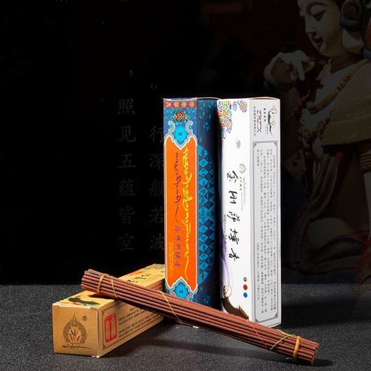西藏家用藏香文殊智慧卧香立香供佛线香净化空气手工熏香160根