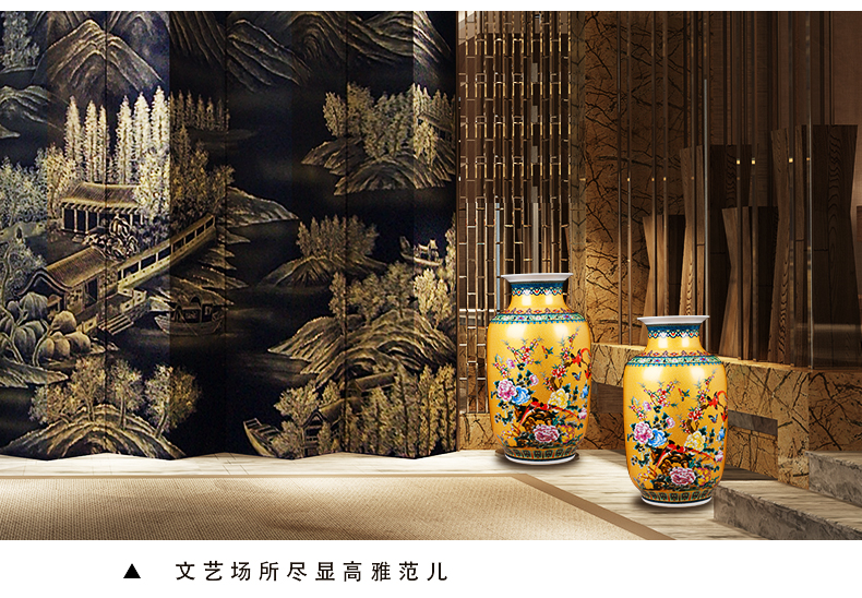 Jingdezhen ceramics China red large vases, flower arranging is home sitting room adornment is placed hotel wedding celebrations