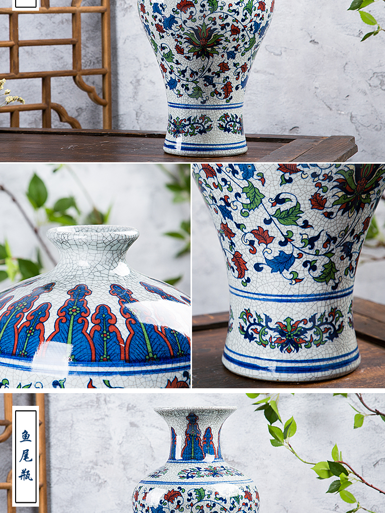 Blue and white porcelain, porcelain in jingdezhen ceramic vase new colorful ceramic vases, home furnishing articles antique furniture