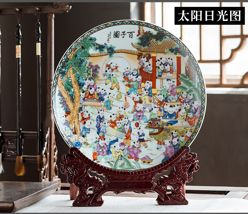 Jingdezhen ceramics ten inches of the ancient philosophers figure handicraft rich ancient frame bedroom decorate dish hang dish by dish household furnishing articles