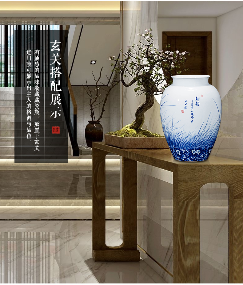 Jingdezhen ceramics landscape painting drawing big vases, flower arranging new Chinese style household act the role ofing is tasted, the sitting room porch place