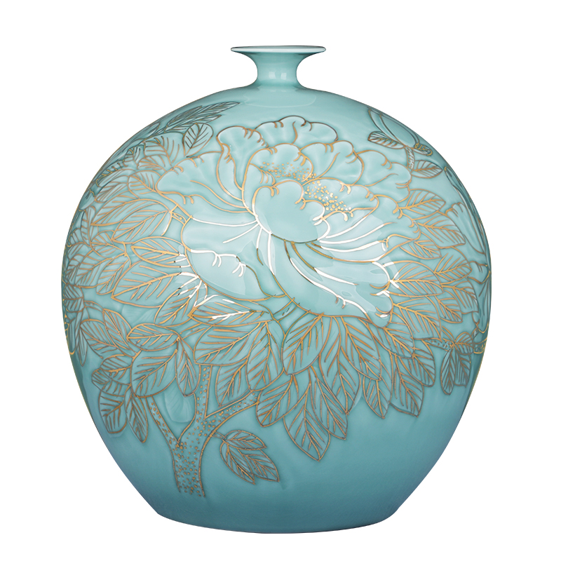 The Master of jingdezhen ceramics vase hand - made shadow blue paint pomegranate bottles of Chinese style living room decoration office furnishing articles