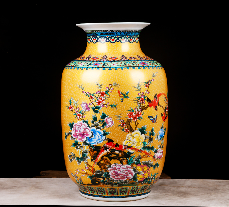 Jingdezhen ceramics China red large vases, flower arranging is home sitting room adornment is placed hotel wedding celebrations