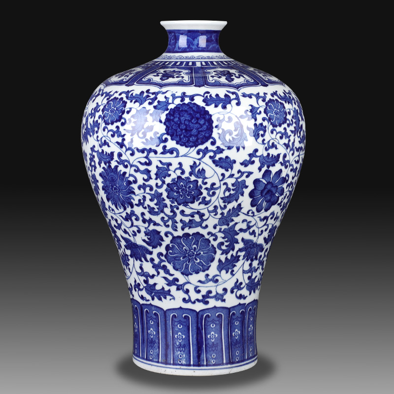 Jingdezhen ceramic phase of archaize sitting room of Chinese style household large blue and white porcelain vase does handicraft mei bottles of TV ark