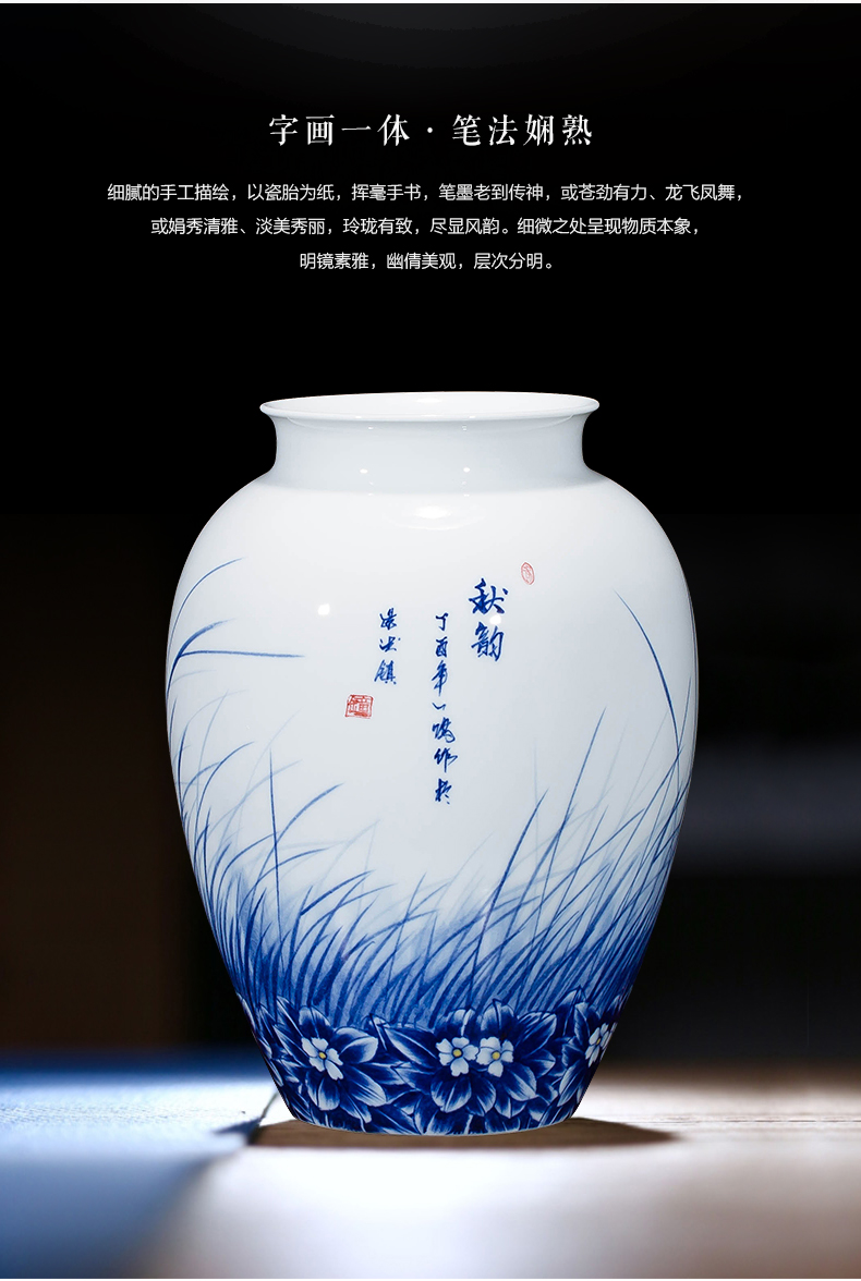 Jingdezhen ceramics landscape painting drawing big vases, flower arranging new Chinese style household act the role ofing is tasted, the sitting room porch place