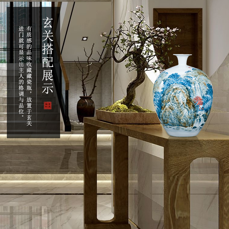 Jingdezhen ceramics celebrity hand - made the master of landscape painting large vases, home furnishing articles villa living room office