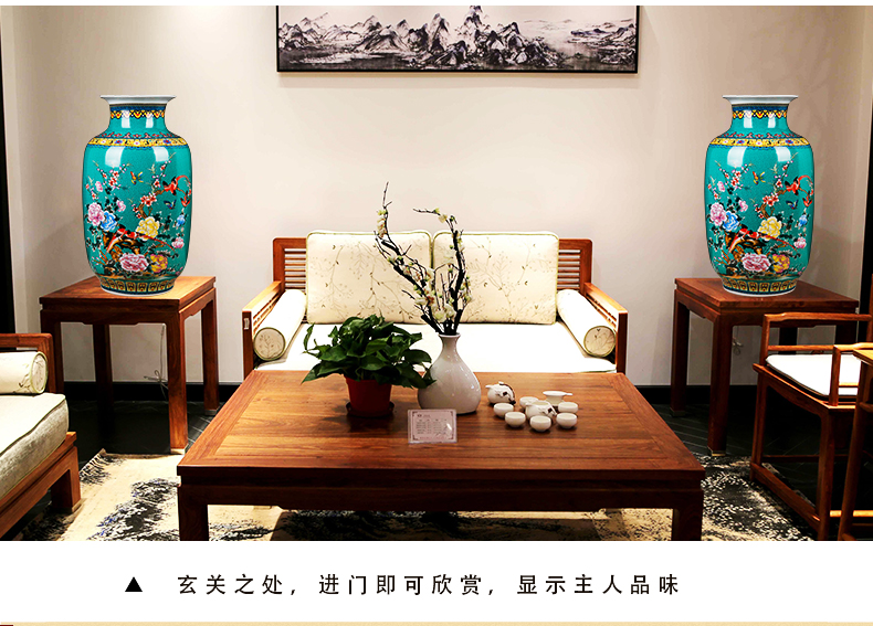 Jingdezhen ceramics China red large vases, flower arranging is home sitting room adornment is placed hotel wedding celebrations