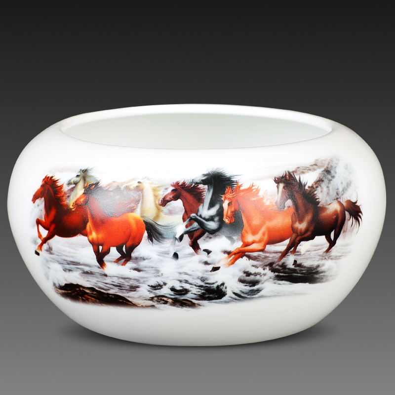 Great ashtray Jingdezhen Ceramic New Chinese Creativity Living Room Swing Piece Fashion Tea Sea Retro Practical Tea Wash Pen Wash