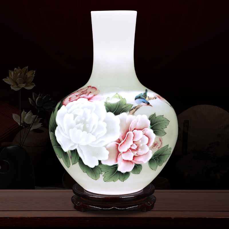 Creative thin foetus and exquisite porcelain jingdezhen ceramics astronomical spring brightness vase furnishing articles flower arranging hand - made ornaments