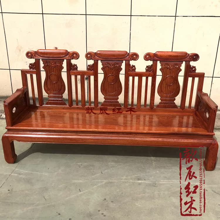 Nội thất gỗ gụ Gỗ hồng mộc Miến 113 Ghế sofa sáu mảnh Gỗ hồng mộc lớn Gỗ rắn kết hợp phòng khách Bàn cà phê - Ghế sô pha sofa đơn giản
