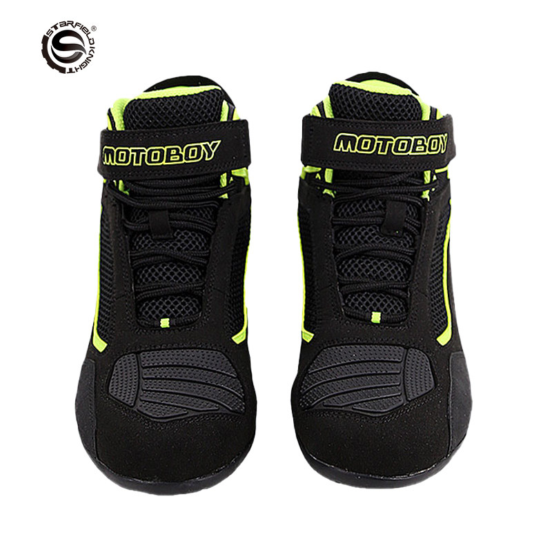 MOTOBOY LOCOMOTIVE BOOTS SUMMER SPORTS CAR LOCOMOTIVE RIDING SHOES MALE SPORTS CAR ANTI-FALL ROAD SHOES HIGH PROTECTION