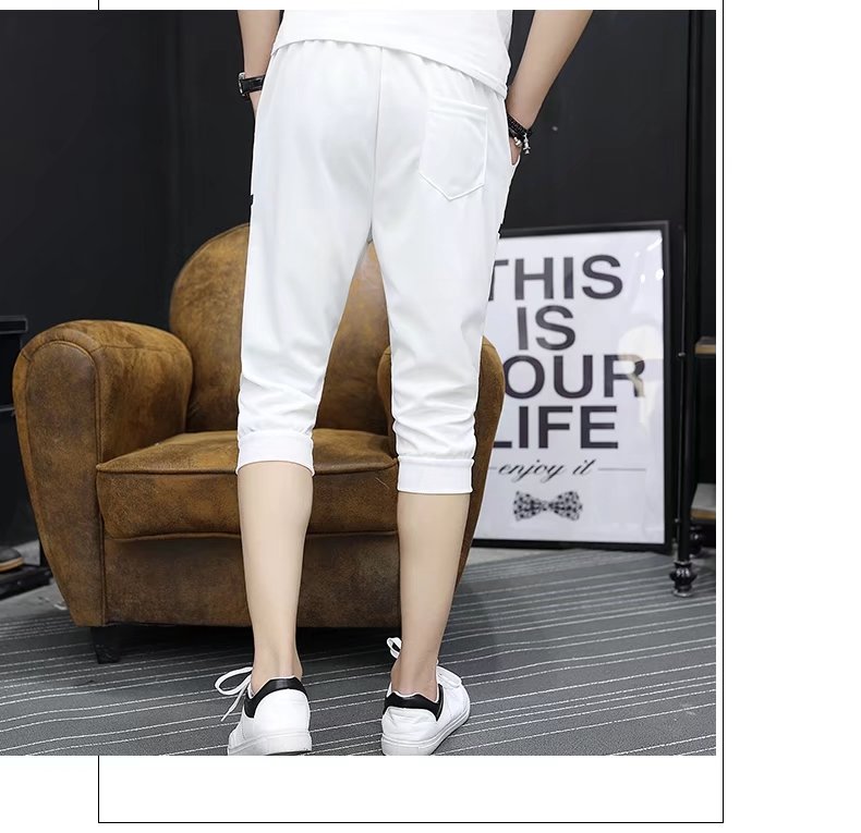 9.9 包邮 quần nam Hàn Quốc phiên bản của xu hướng của Slim feet casual 7 quần nam năm điểm ống túm quần short mùa hè